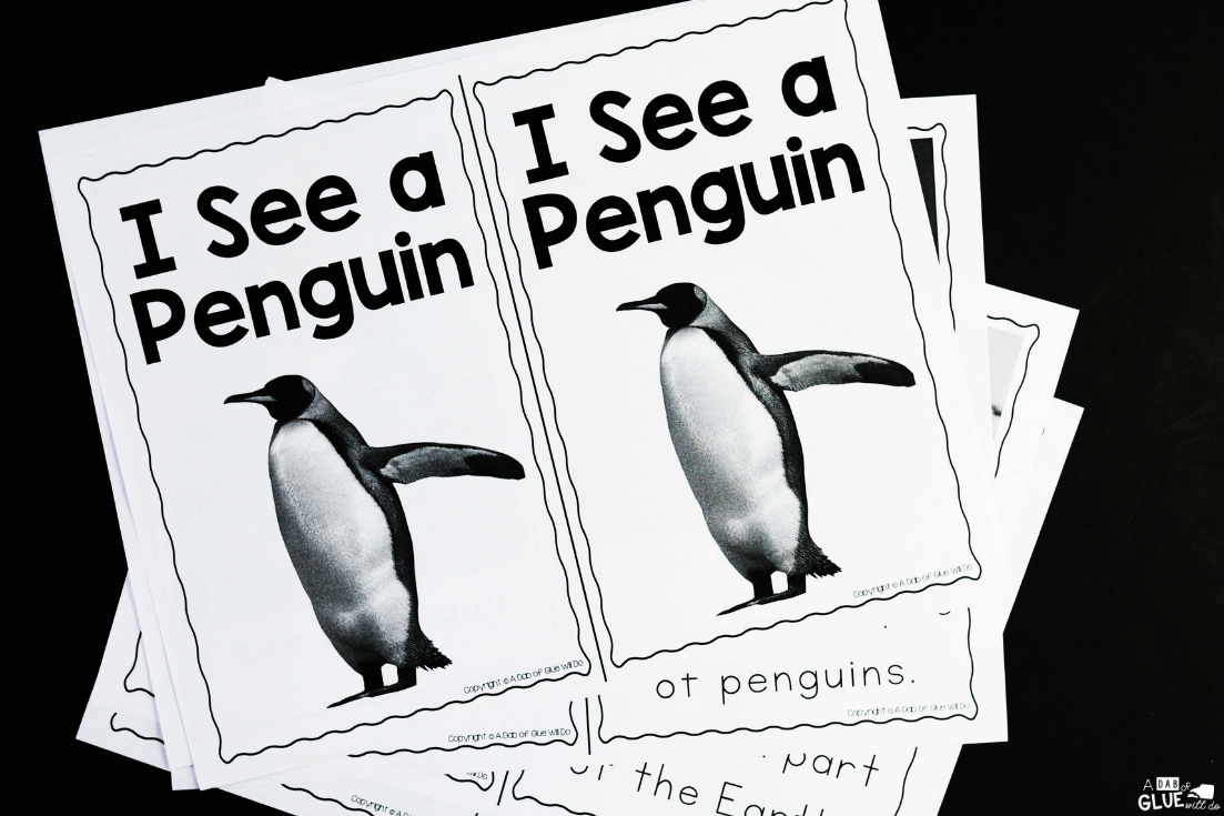 Penguin Emergent Reader - A Dab Of Glue Will Do regarding Free Printable Penguin Books