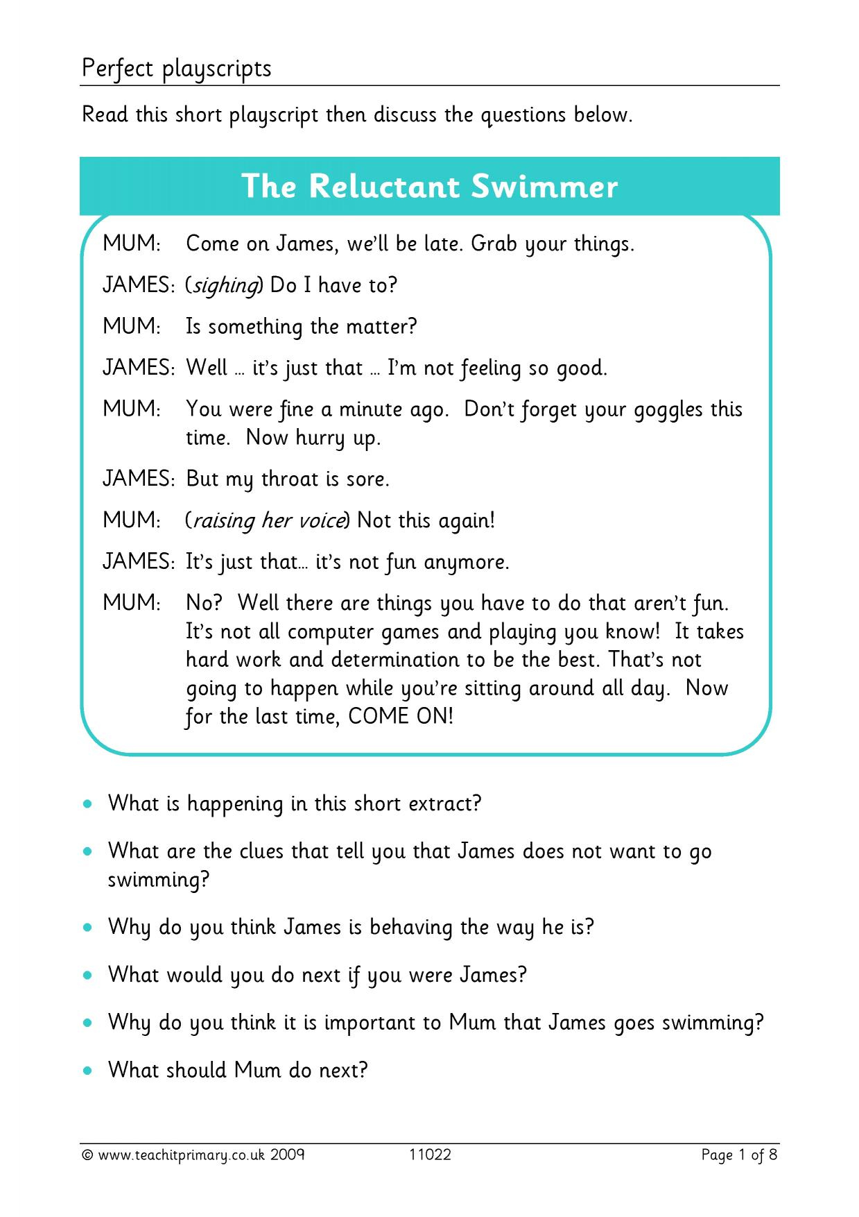 Perfect Playscripts | Ks2 English | Teachit with regard to Free Printable Play Scripts