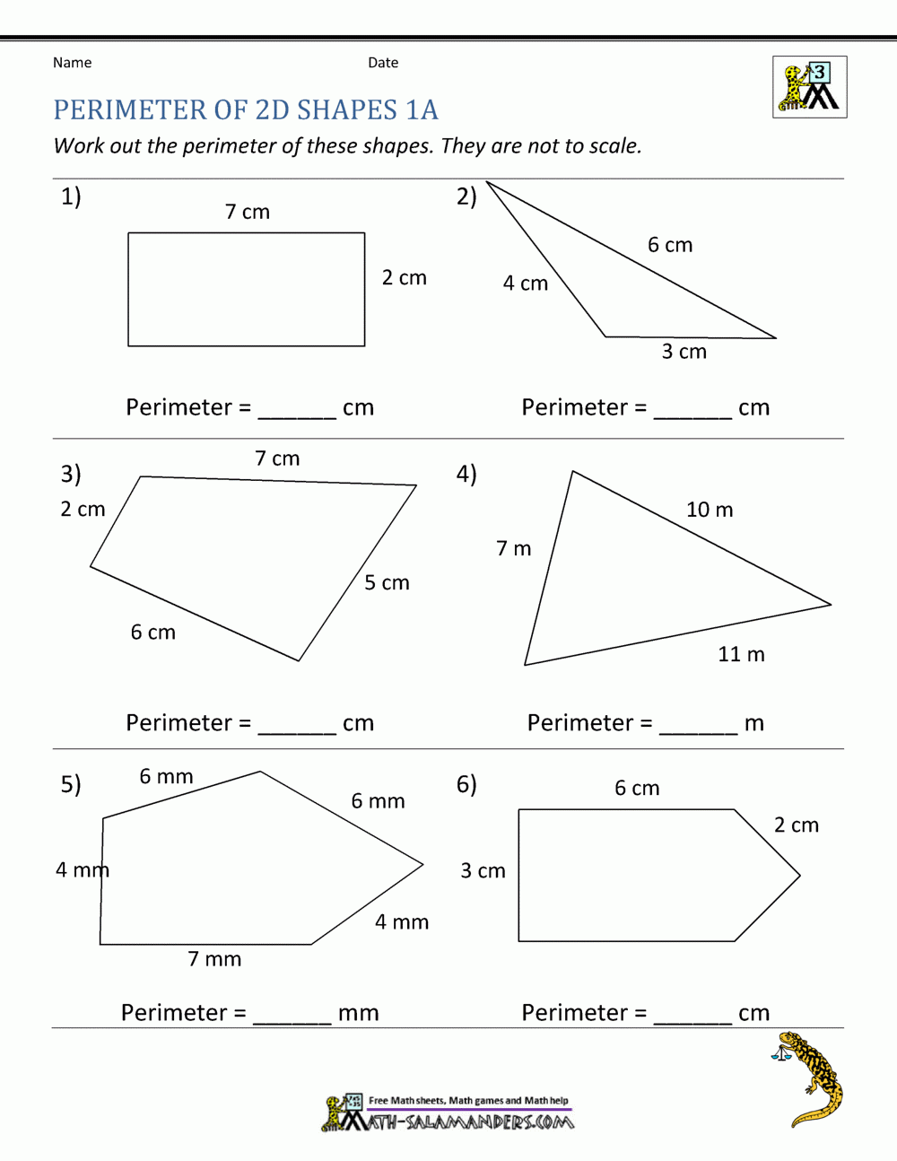 Perimeter Of Different Shapes Worksheet intended for Free Printable Perimeter Worksheets 3rd Grade