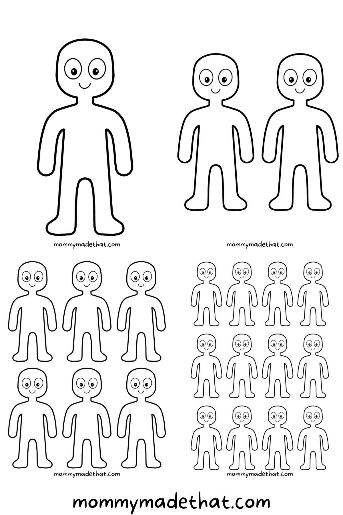 Person Outline And Templates (Lots Of Free Printables!) regarding Free Printable Person Template