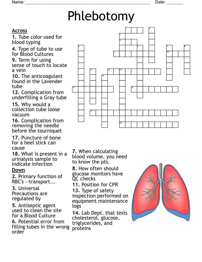 Phlebotomy Worksheet - Wordmint pertaining to Free Printable Phlebotomy Practice Test