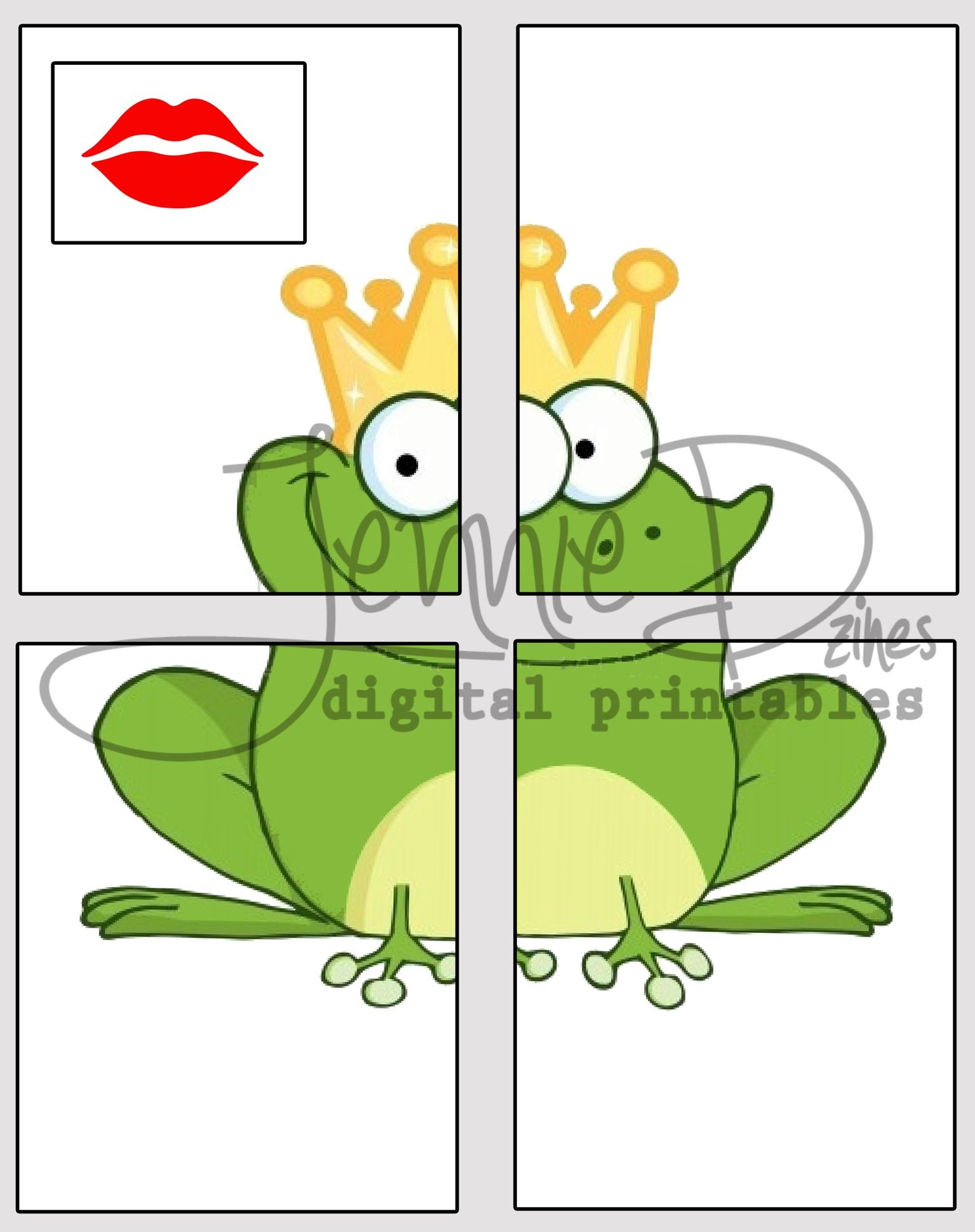 Pin A Kiss On A Frog. Printable On Any Standard Printer And for Pin The Kiss On The Frog Free Printable