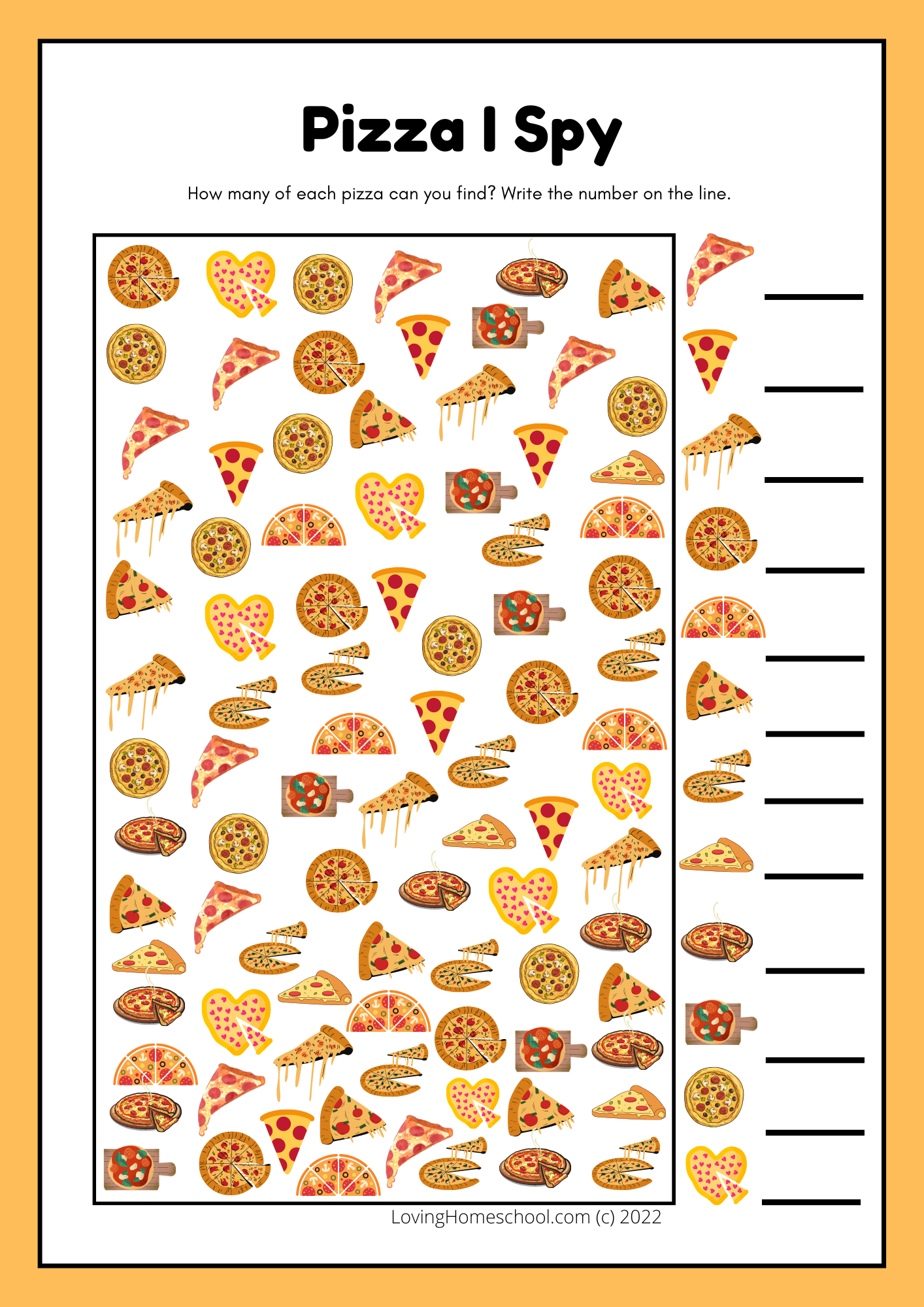 Pizza I Spy Printable - Lovinghomeschool throughout Free Printable I Spy Puzzles