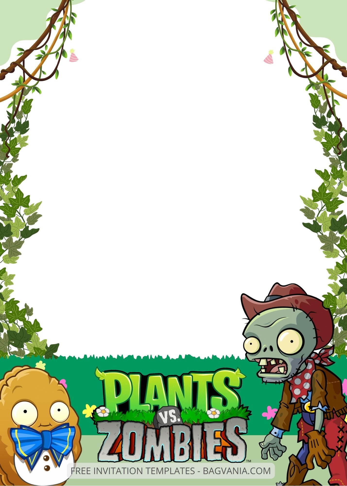 Plants Vs Zombies Birthday Invitation Templates throughout Plants Vs Zombies Free Printable Invitations