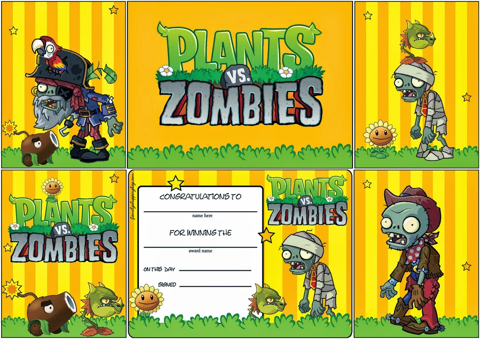 Plants Vs Zombies: Free Printable Cards Or Invitations. - Oh My in Plants Vs Zombies Free Printable Invitations