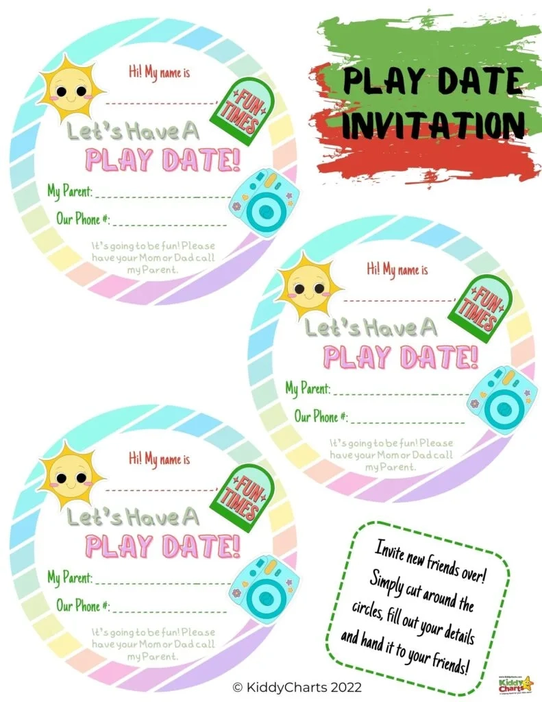 Play Date Invitation: Print Your Own intended for Play Date Invitations Free Printable