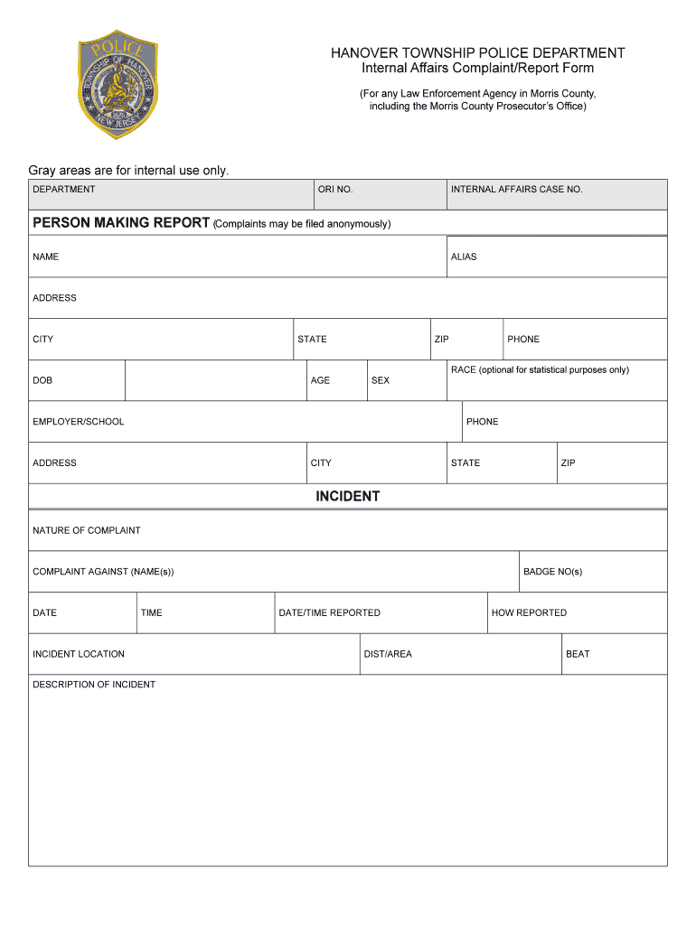 Police Report Template - Fill Online, Printable, Fillable, Blank throughout Free Printable Police Report