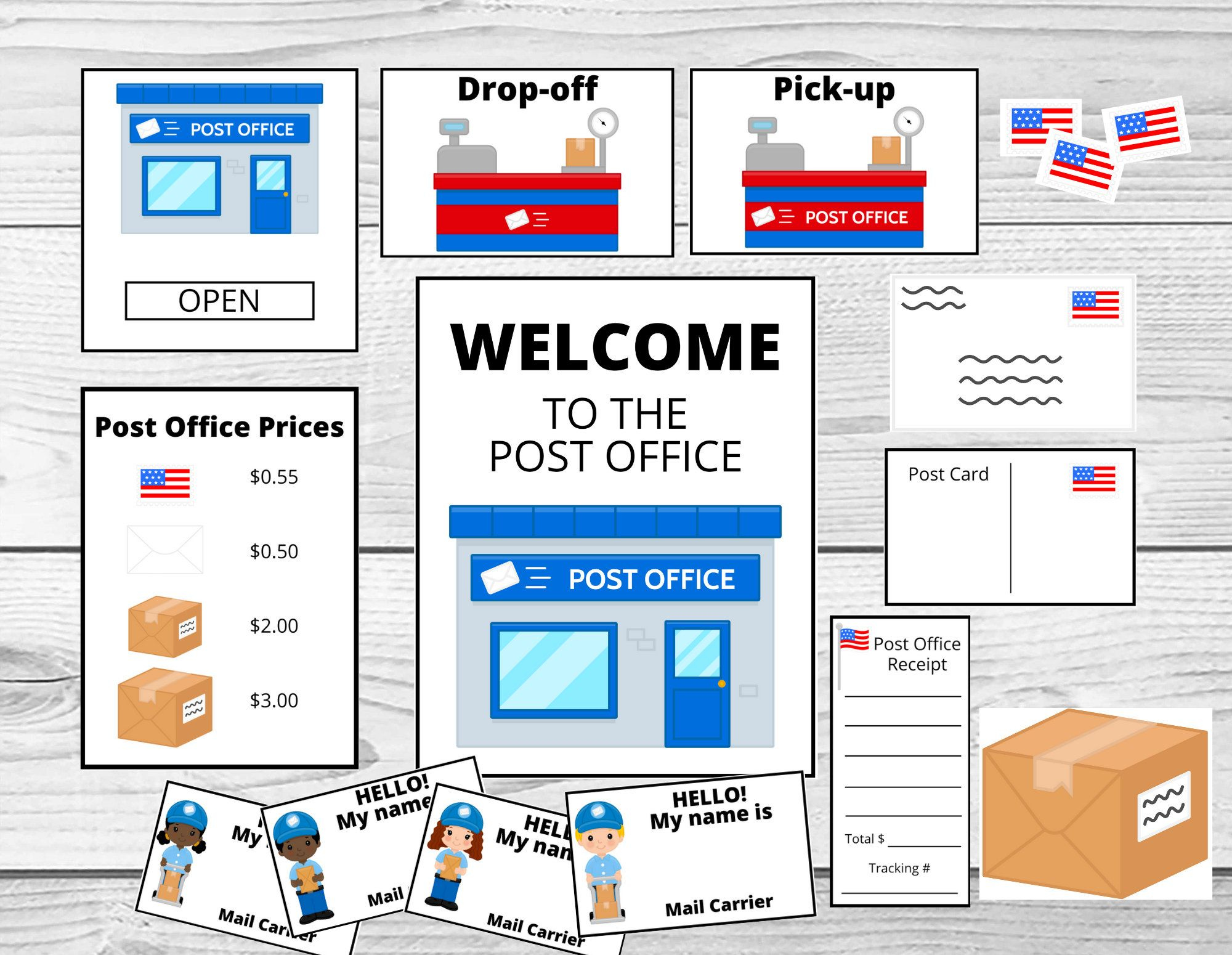 Post Office Pretend Play Dramatic Play Printable Mail Carrier Mail regarding Post Office Dramatic Play Free Printables