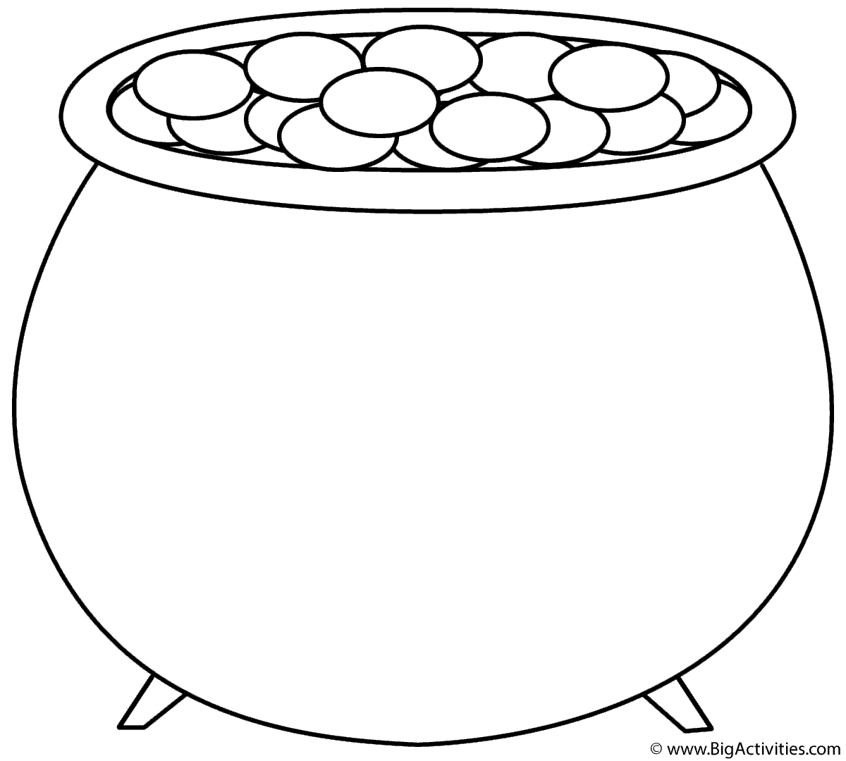 Pot Of Gold - Coloring Page (St. Patrick&amp;#039;S Day) for Free Printable Pot Of Gold Coloring Pages