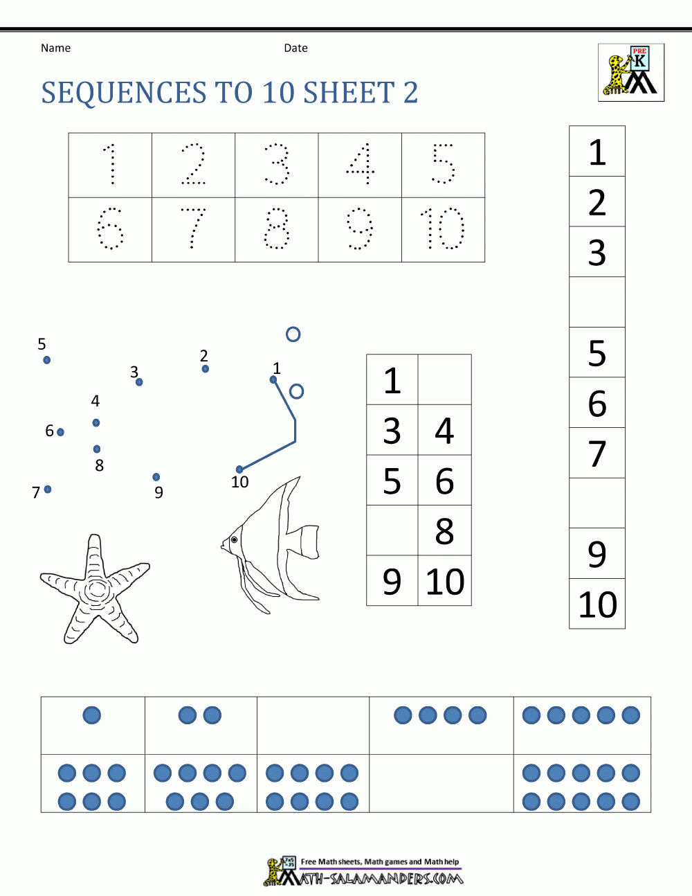 Preschool Number Worksheets - Sequencing To 10 throughout Free Printable Sequencing Worksheets 2Nd Grade