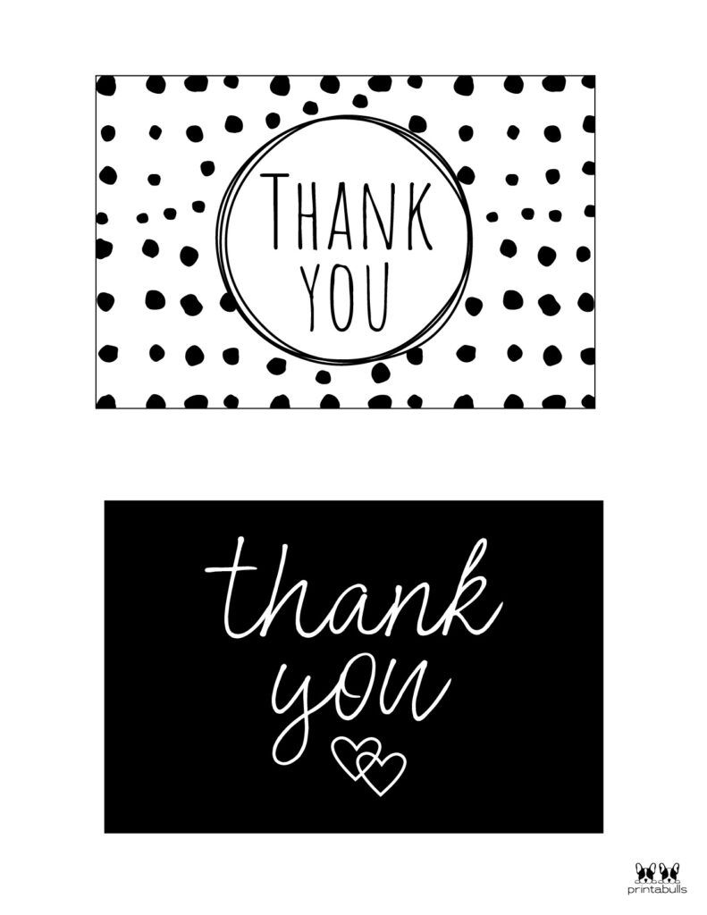 Printable Black And White Thank You Cards regarding Free Printable Thank You Cards Black and White