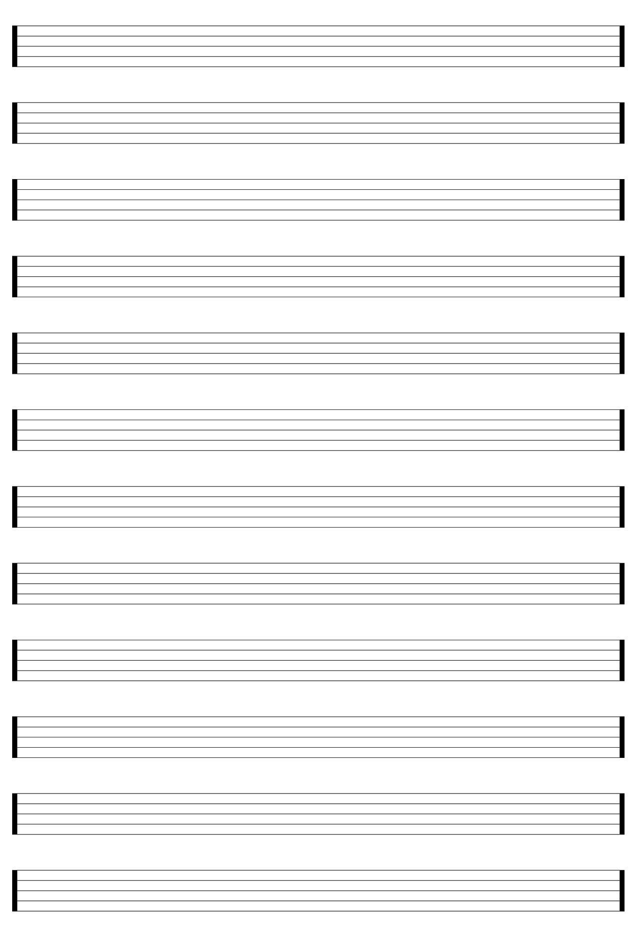 Printable Blank Piano Sheet Music Paper within Free Printable Staff Paper