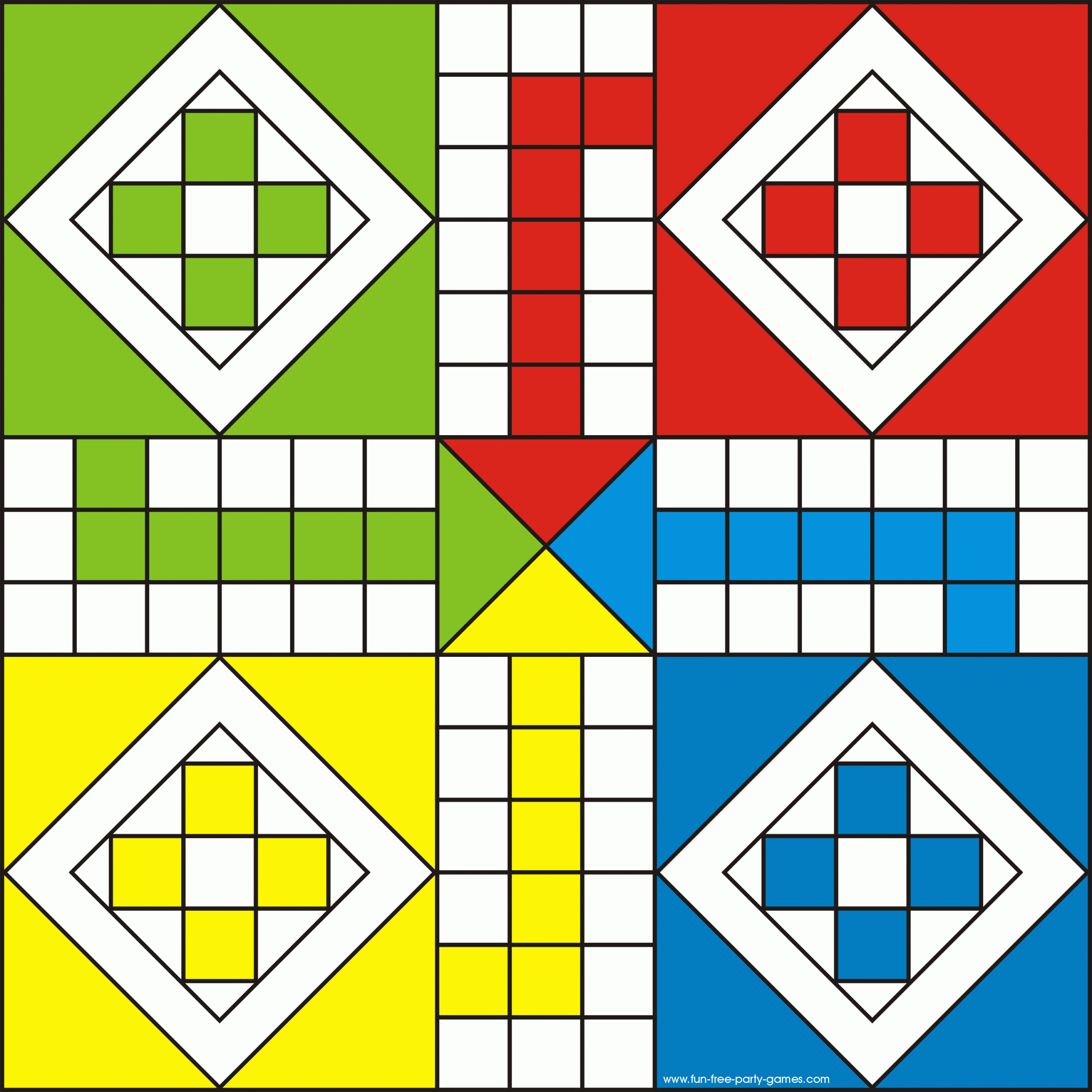 Printable Board Games - Ludo with Free Printable Ludo Board