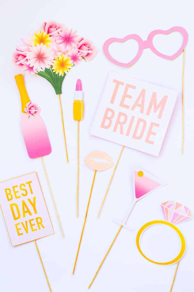 Printable Bridal Shower Photo Booth Props &amp;amp; Hen Party Bachelorette with Free Printable Photo Booth Props Bridal Shower