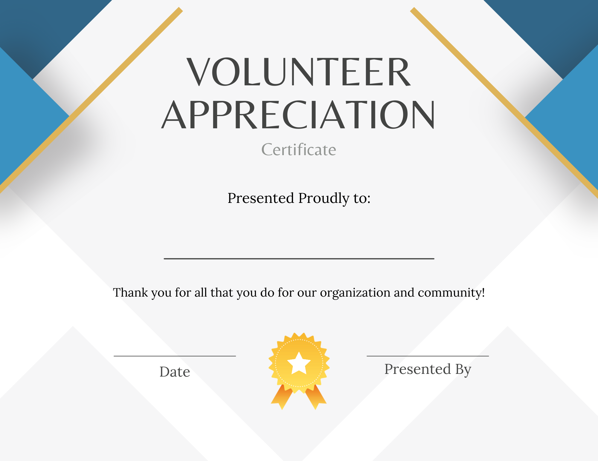 Printable Certificates For Volunteer Appreciation | Signup for Free Printable Volunteer Certificates Of Appreciation