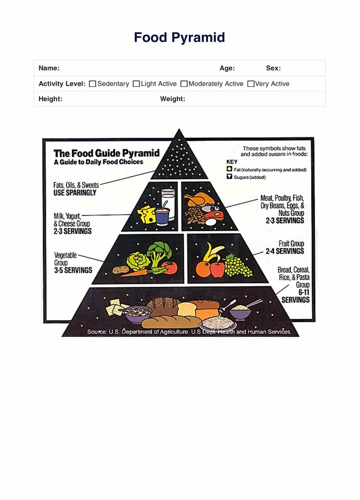 Printable Food Pyramid &amp;amp; Example | Free Pdf Download intended for Free Printable Food Pyramid