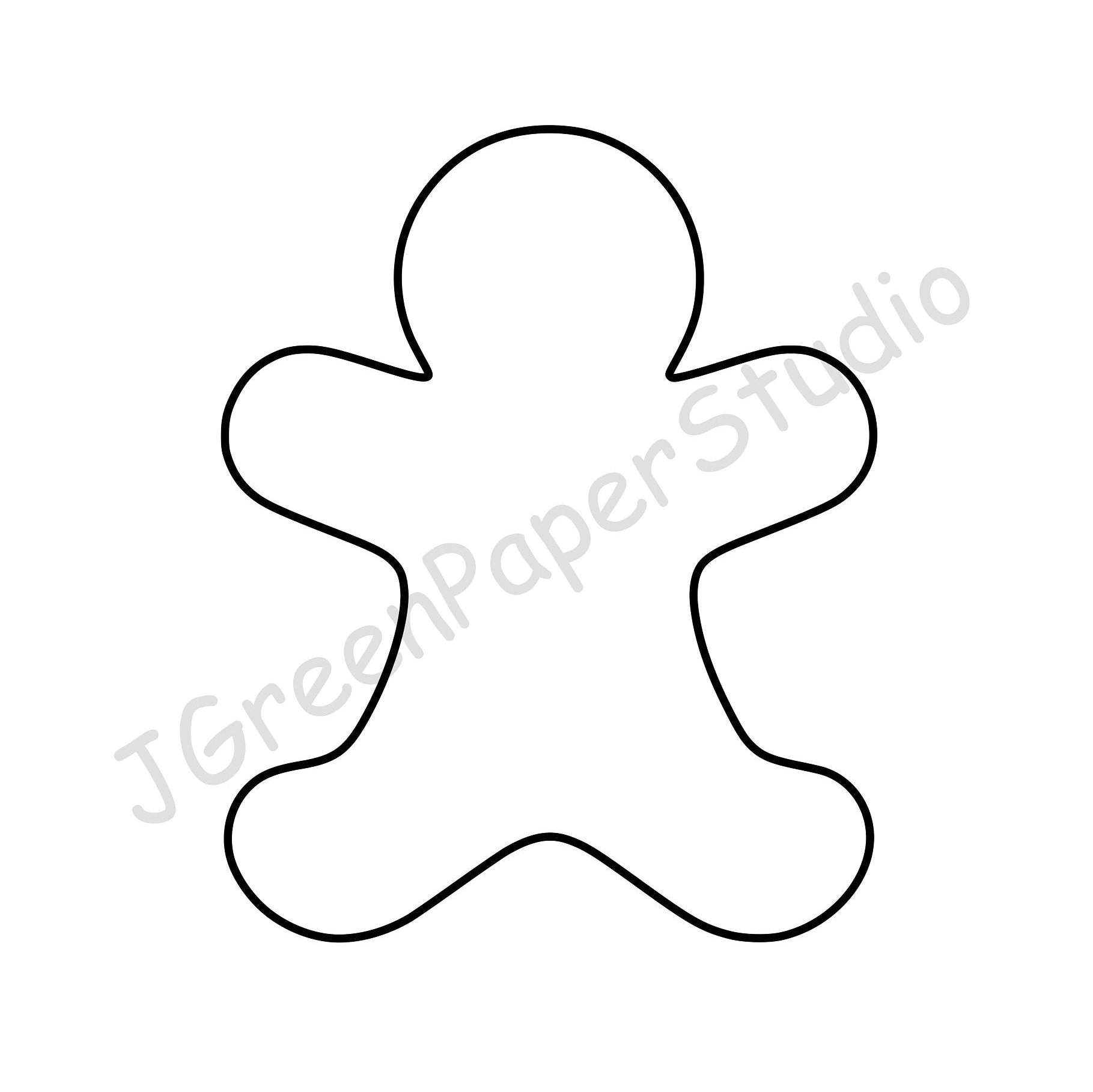 Printable Gingerbread Man Template Pdf Digital Download Cookie throughout Gingerbread Template Free Printable