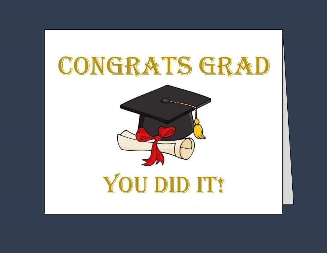 Printable Graduation Card/ Instant Download / Congrats Grad/ Pdf intended for Free Printable Graduation Cards to Print