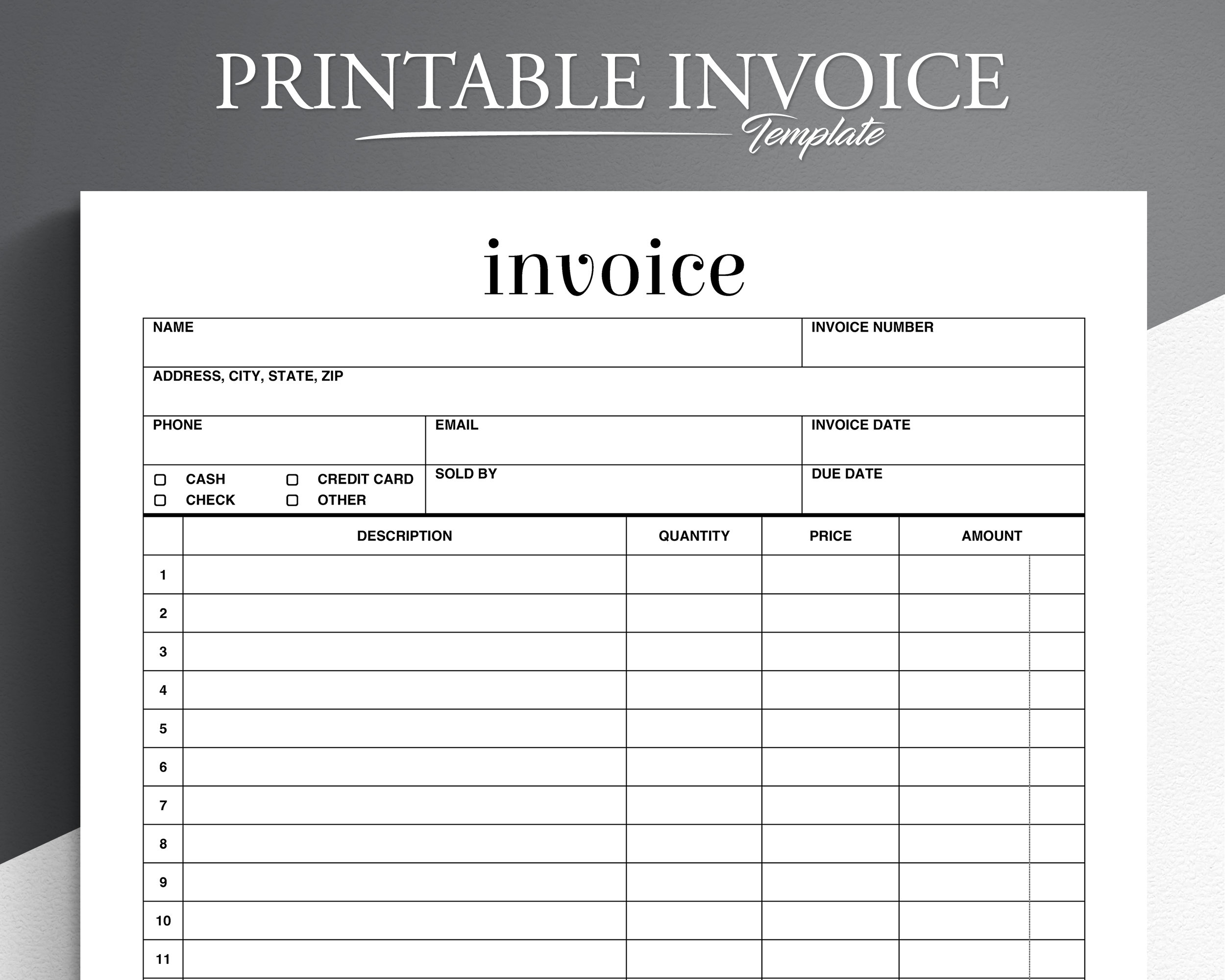 Printable Invoice Form. Business Invoice. Easy And Simple Invoice within Invoice Forms Free Printable