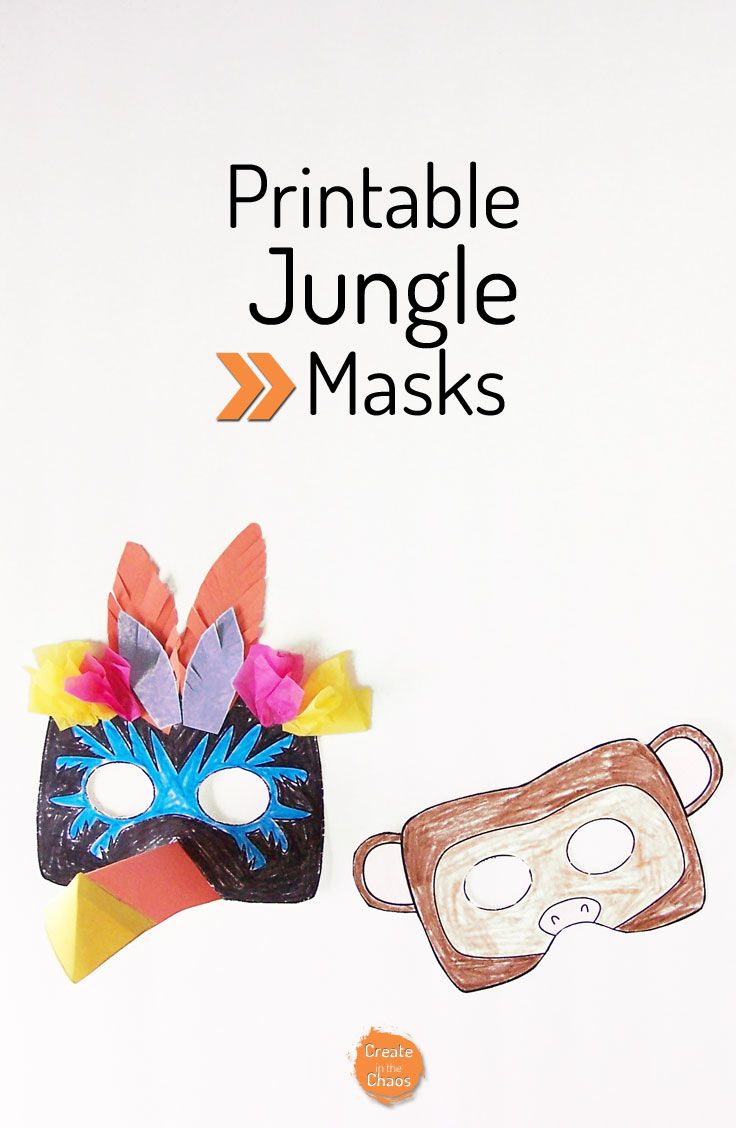 Printable Jungle Masks - Toucan And Monkey - Create In The Chaos in Free Printable Jungle Book Masks