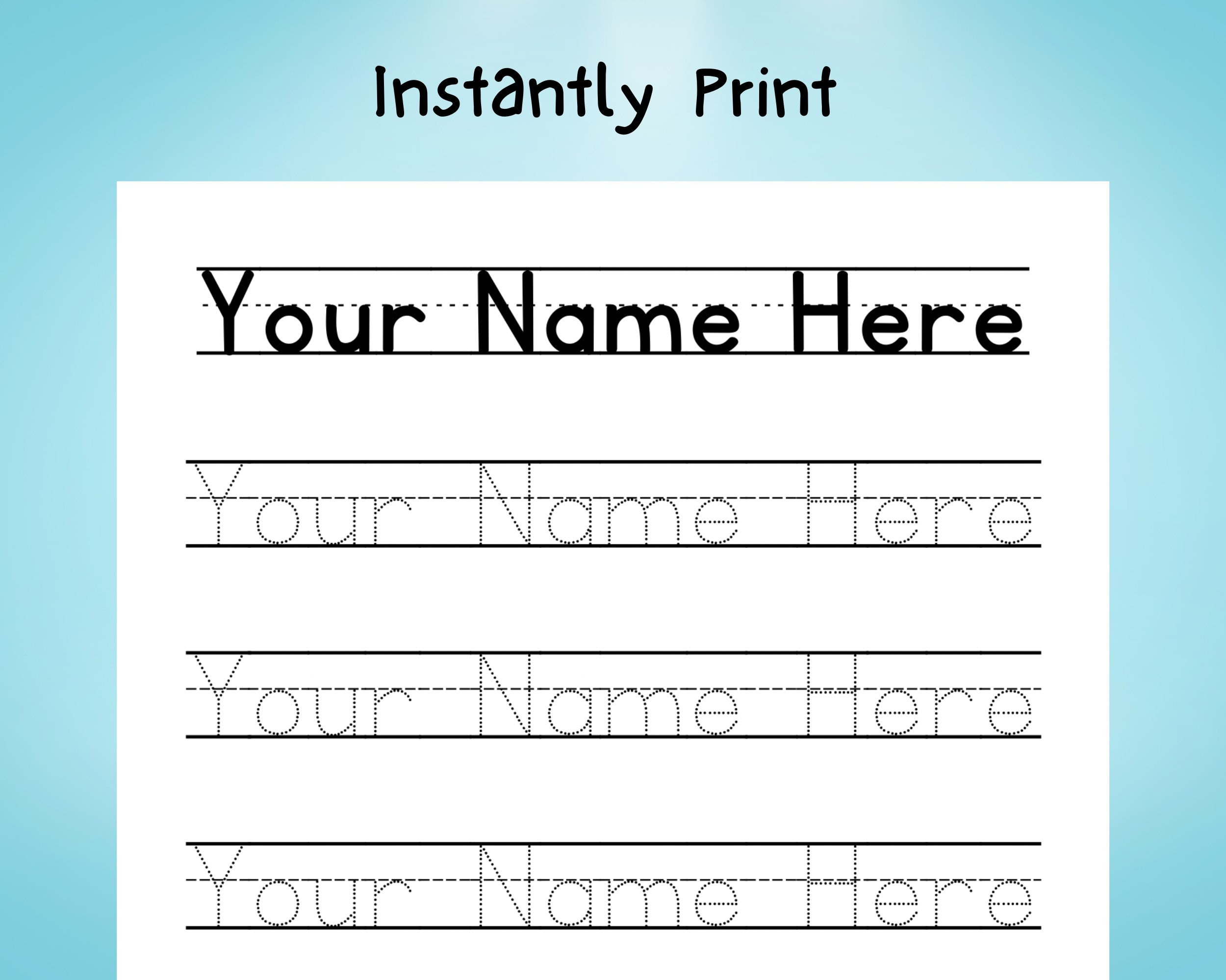 Printable Name Tracing Worksheets, Custom Handwriting Practice For for Free Printable Name Tracing Worksheets