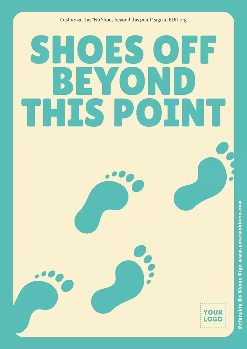 Printable No Shoes Sign Templates for Free Printable Remove Your Shoes Sign