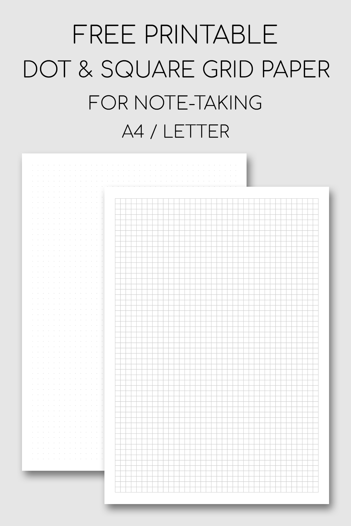 Printable Note Taking Paper With Dot And Square Grid throughout Free Printable Square Dot Paper