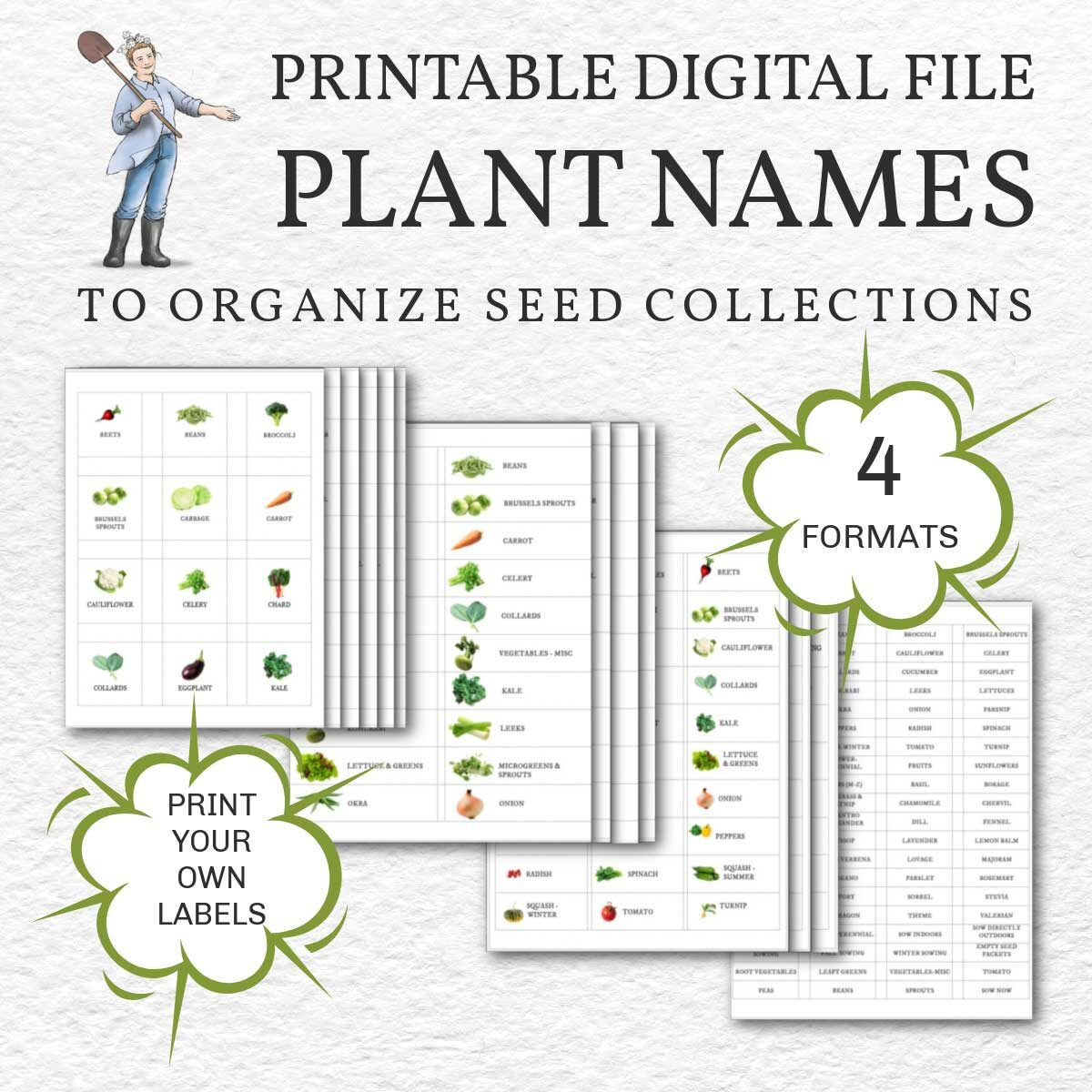 Printable Plant Name Label Files For Organizing Seeds (&amp;amp; More) with Free Printable Plant Labels