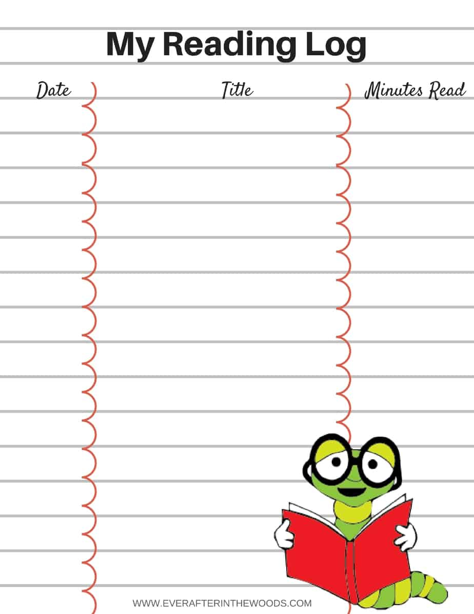 Printable Reading Log For Your Children - Ever After In The Woods with regard to Free Printable Reading Logs for Children