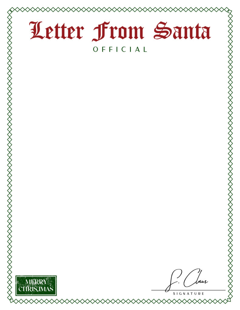 Printable Santa Letterhead Templates - 12 Free Printables throughout Free Printable Santa Paper