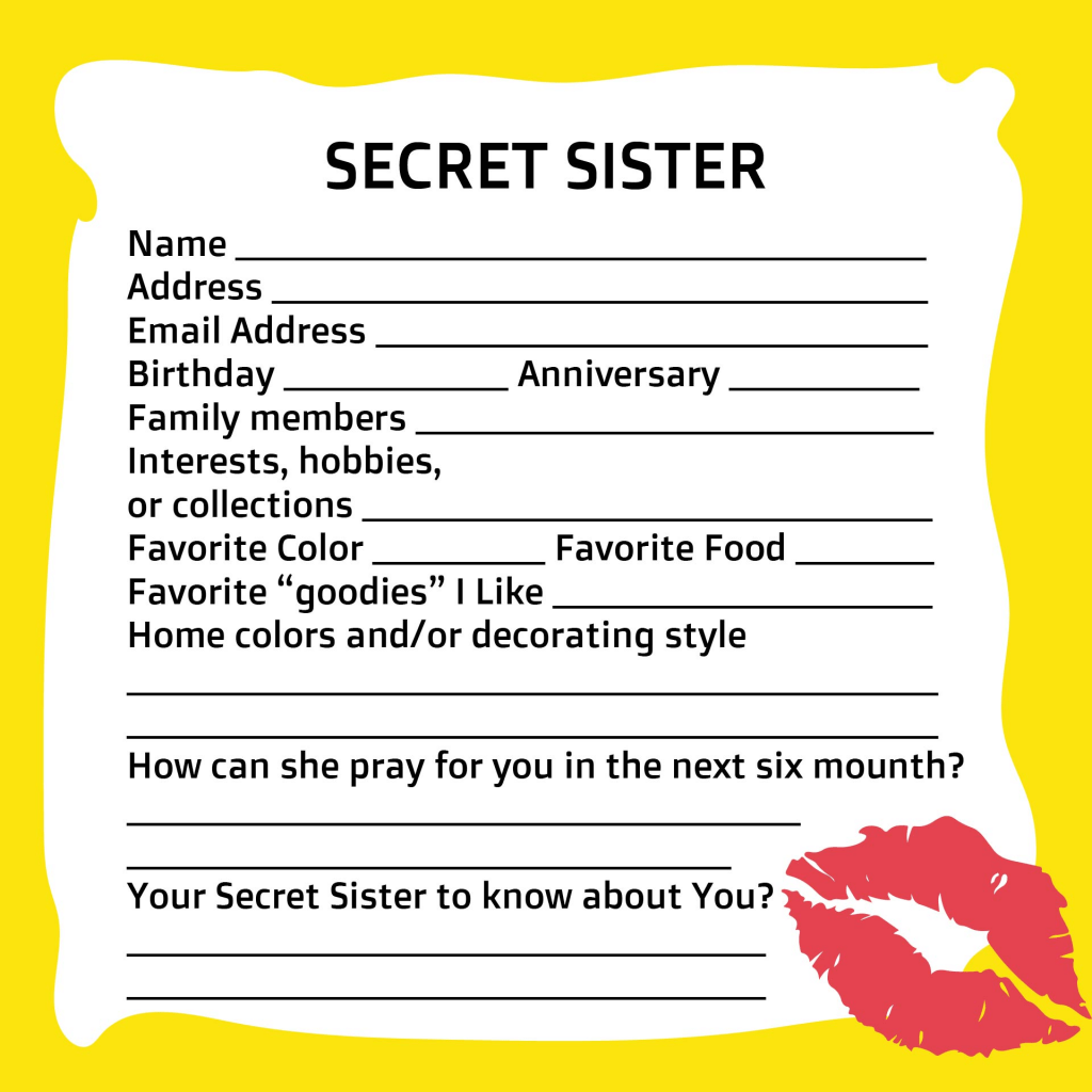 Printable Secret Pal Notes intended for Free Printable Secret Pal Forms