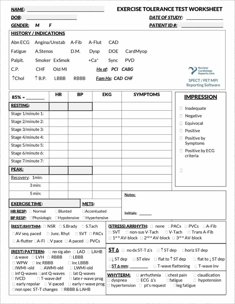 Printable Stress Test Worksheets &amp; Nuclear Stress Test Prep intended for Free Printable Stress Test