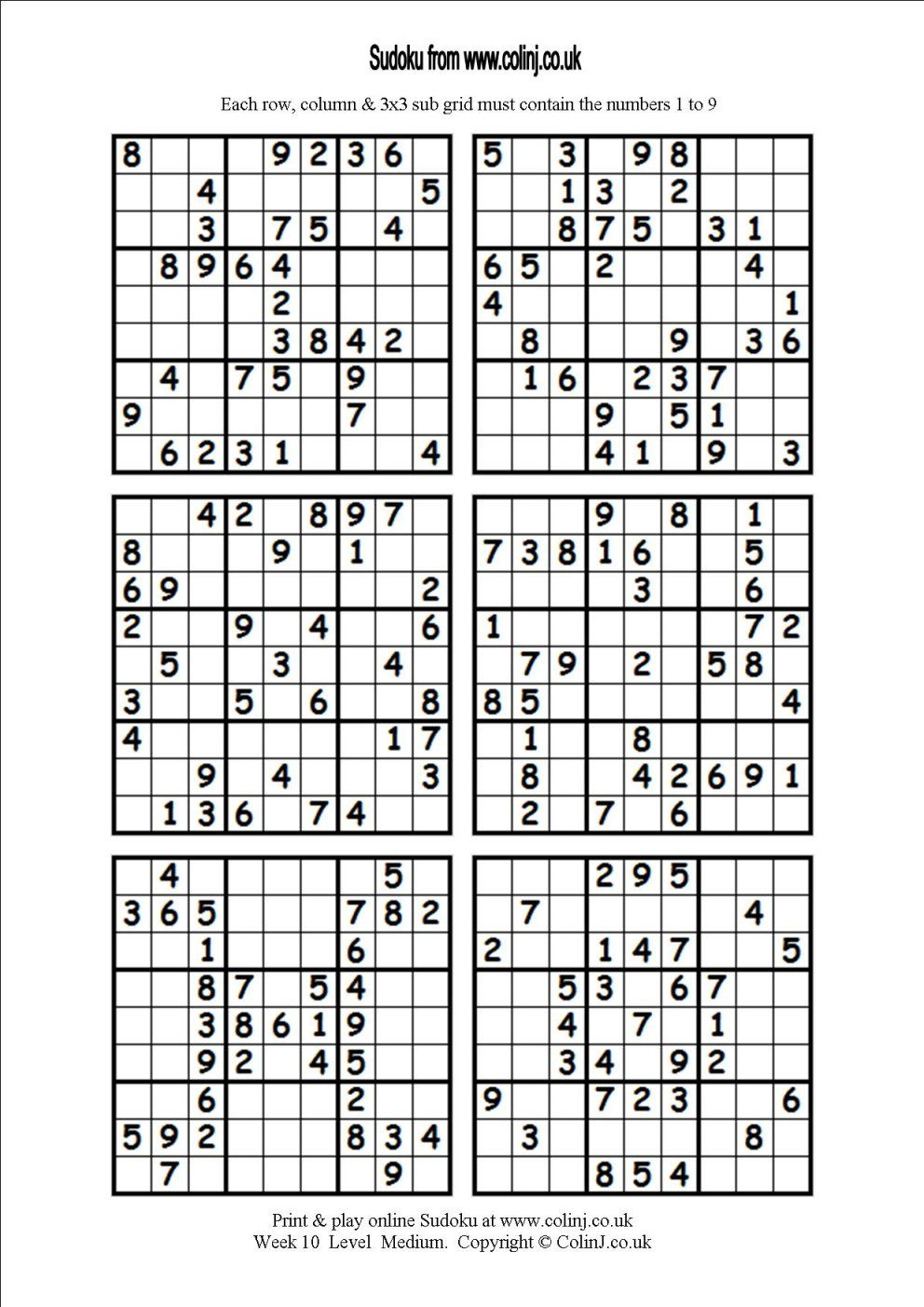 Printable Sudoku Puzzles - Challenge Your Brain in Free Printable Sudoku Puzzles