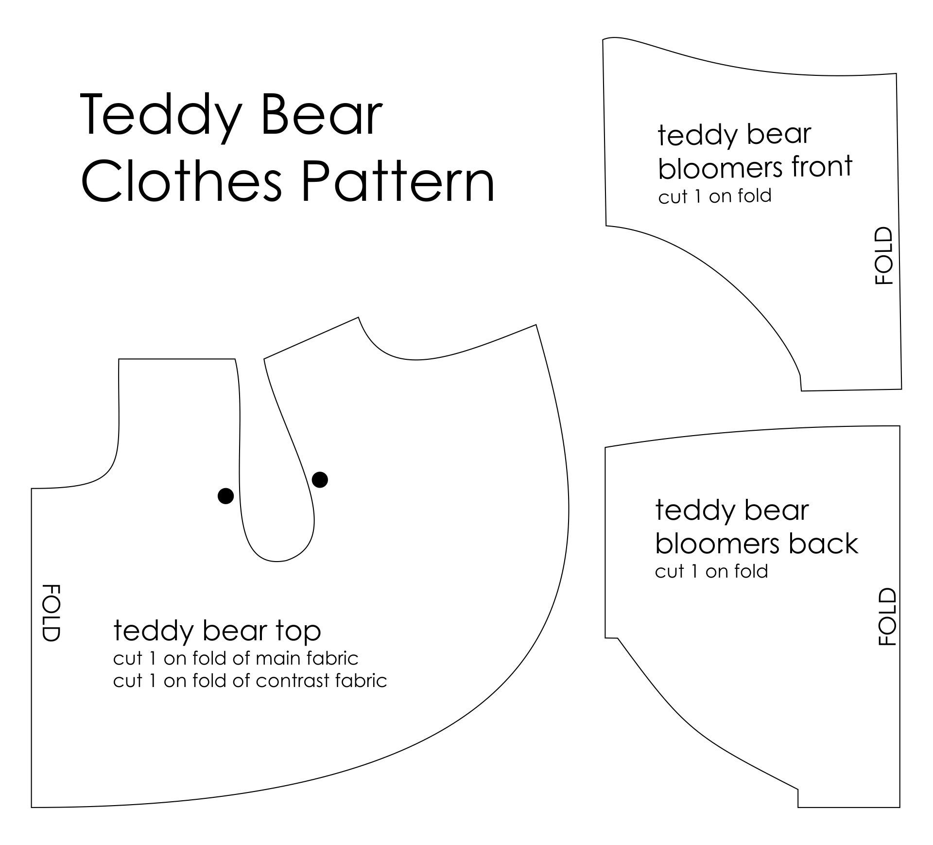 Printable Teddy Bear Clothes Sewing Patterns Free Printables intended for Free Printable Teddy Bear Clothes Patterns