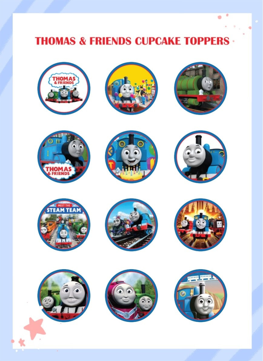 Printable Thomas &amp;amp; Friends Cupcake Toppers: Cupcake Picks, Stickers for Free Printable Thomas the Train Cupcake Toppers