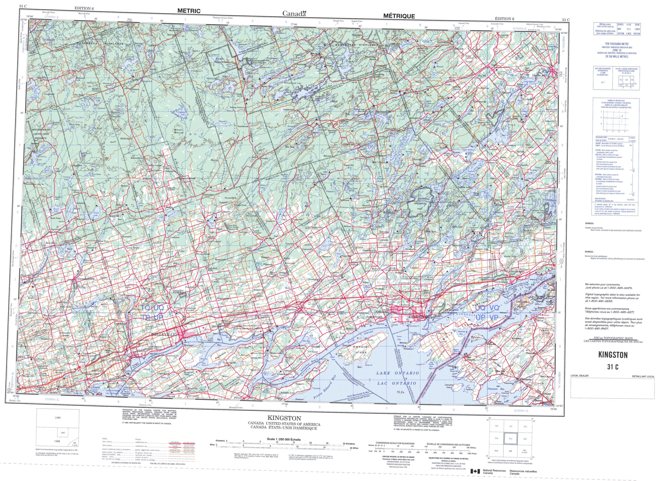 Printable Topographic Map Of Kingston 031C, On throughout Free Printable Topo Maps