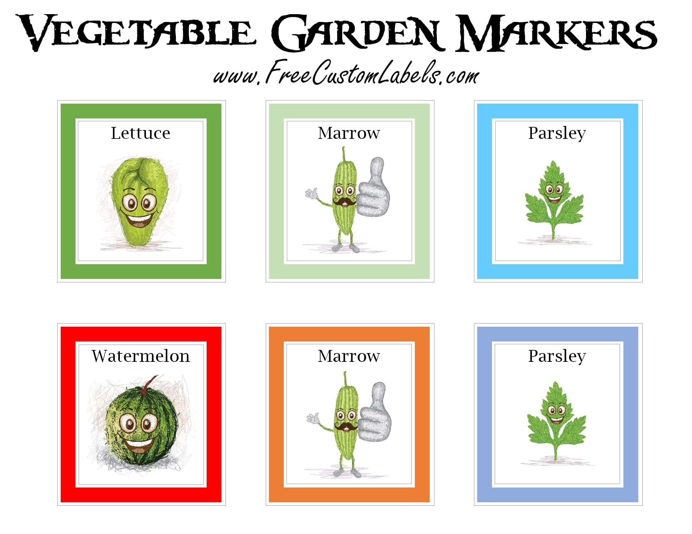 Printable Vegetable Garden Markers | Free Instant Download in Free Printable Plant Labels