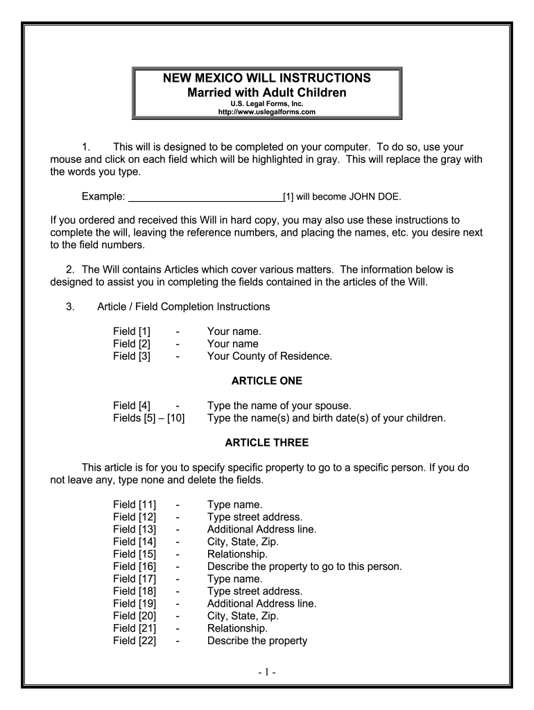 Printable Will Forms: Will Samples And Guides | Airslate Signnow for Free Printable Will Papers