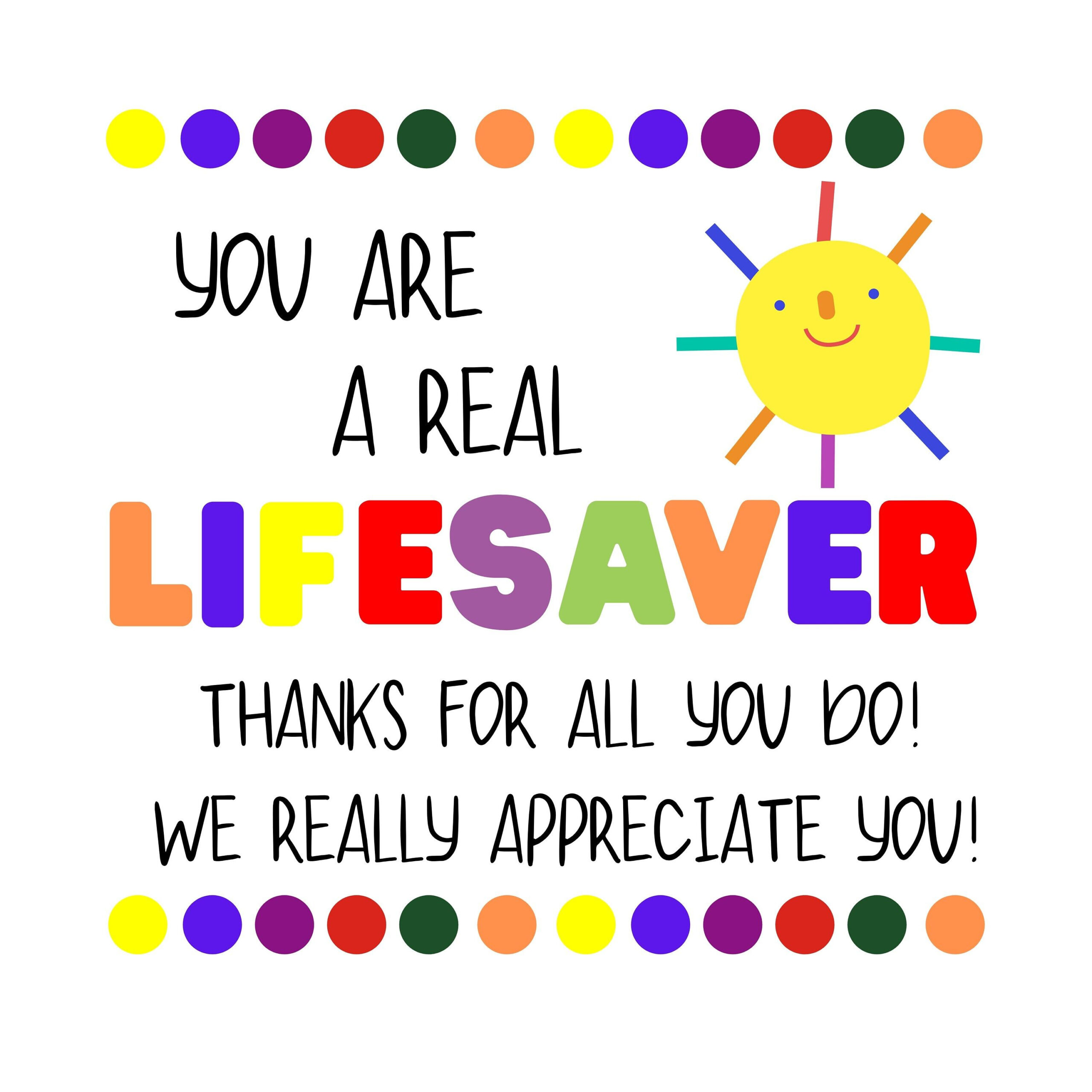 Printable You Are A Lifesaver Appreciation Gift Tags For - Etsy throughout Free Printable Lifesaver Tags