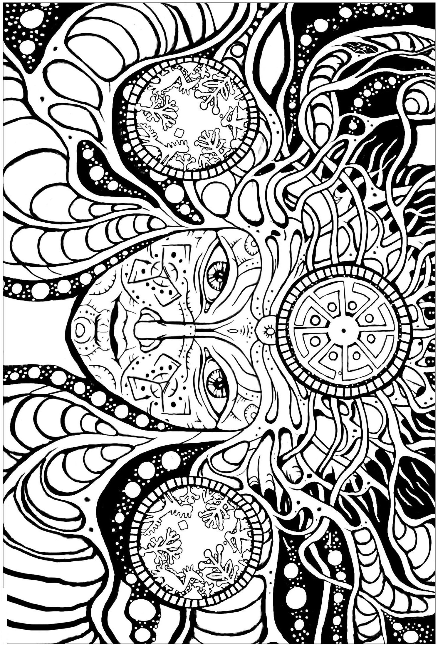 Psychedelic Coloring Pages Printable For Free Download intended for Free Printable Trippy Coloring Pages