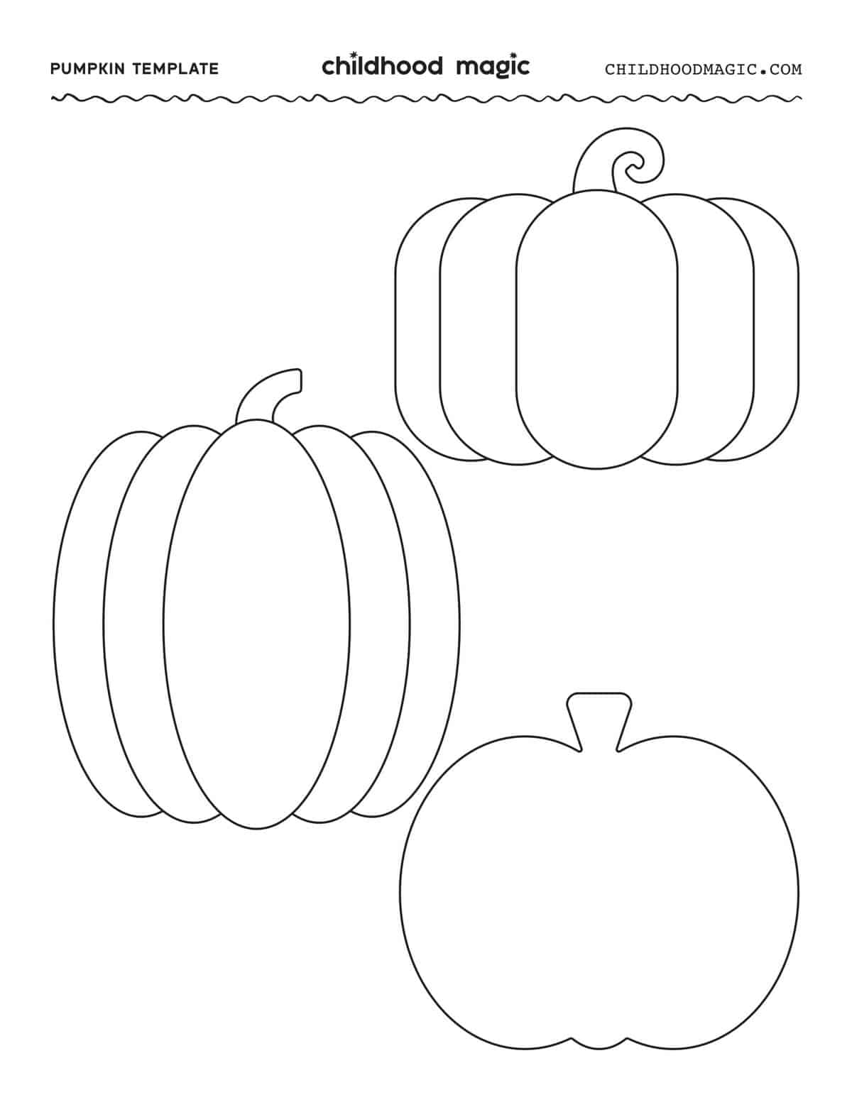 Pumpkin Outline - Childhood Magic intended for Pumpkin Templates Free Printable