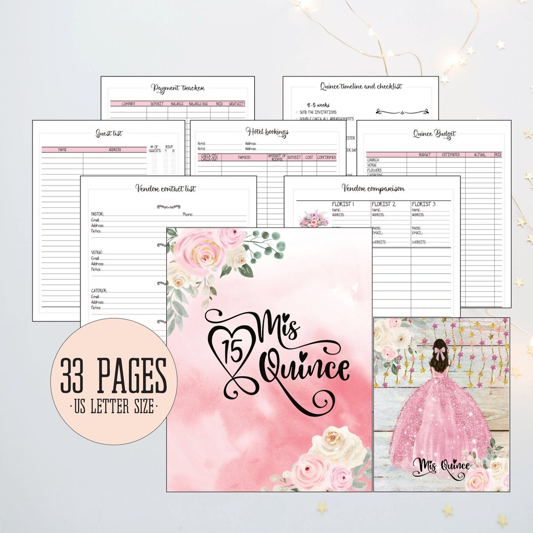 Quinceañera Planner, Quince Planning Checklist, Quinceañera regarding Free Quinceanera Planner Printable