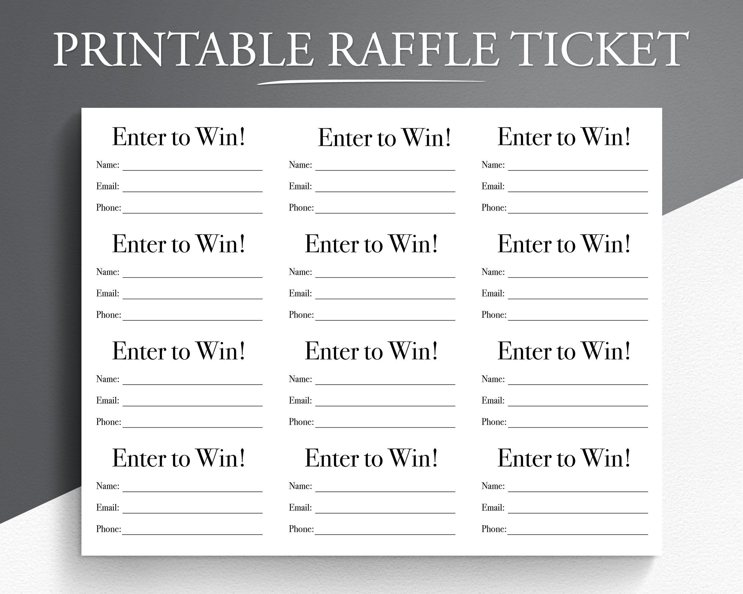 Raffle Tickets Printable Templates - Shop On Pinterest in Free Printable Raffle Tickets