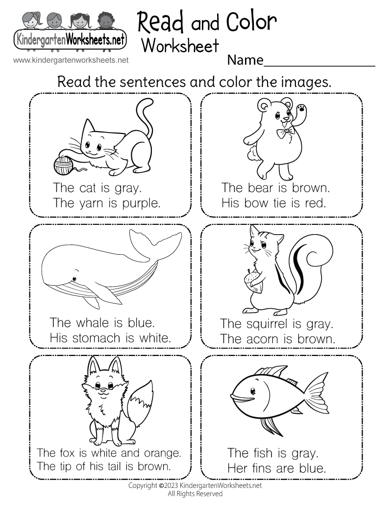 Read And Color Worksheet - Free Printable, Digital, &amp;amp; Pdf throughout Free Printable Reading Activities For Kindergarten