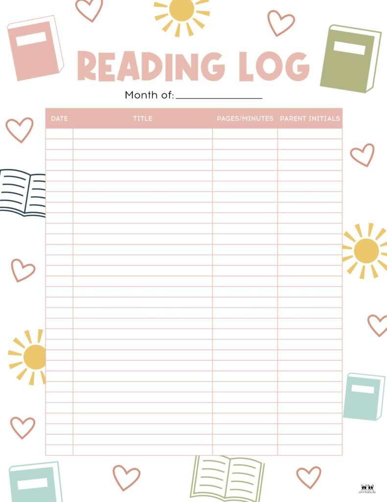 Reading Logs - 21 Free Printables | Printabulls throughout Free Printable Reading Logs For Children