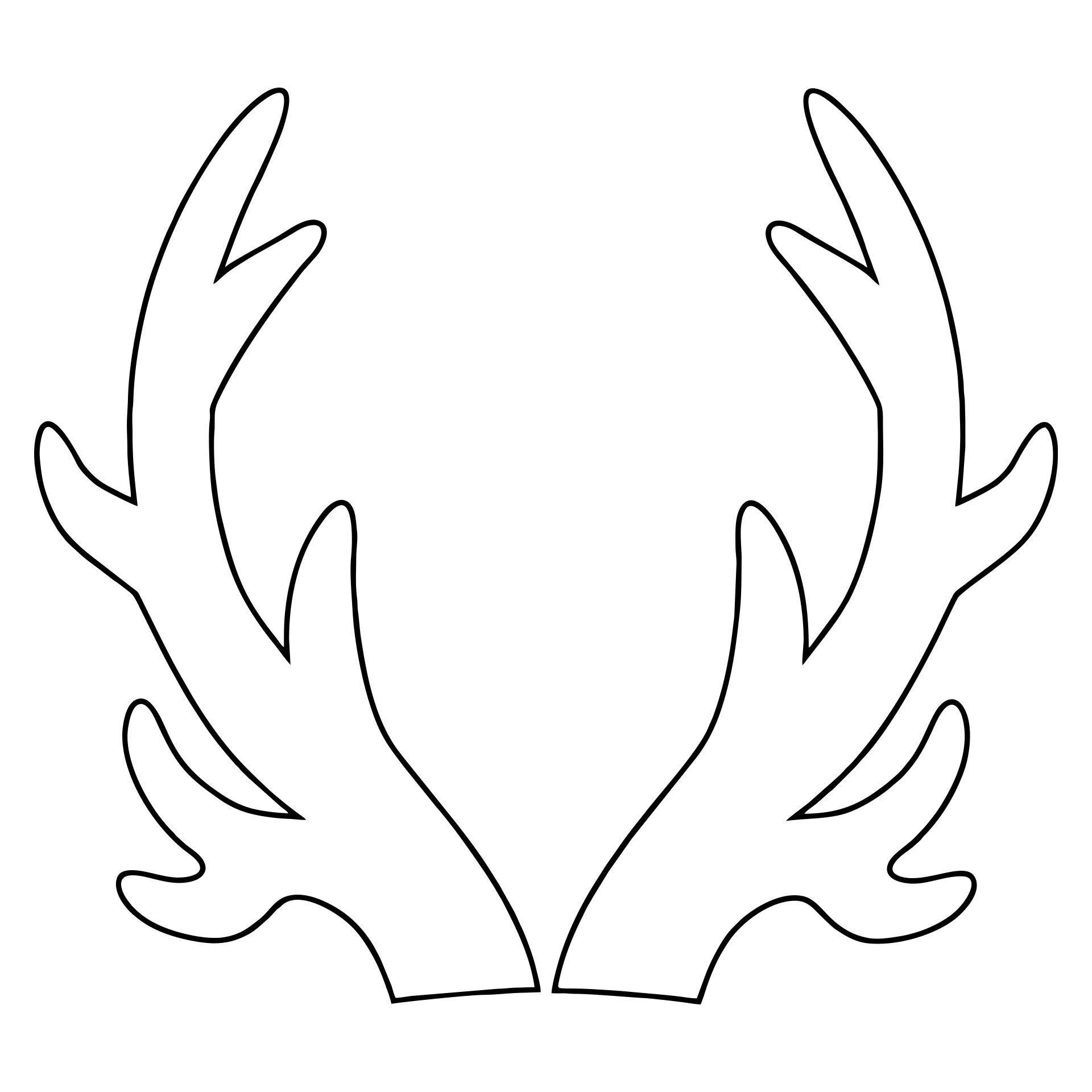 Reindeer Antlers Outline pertaining to Reindeer Antlers Template Free Printable