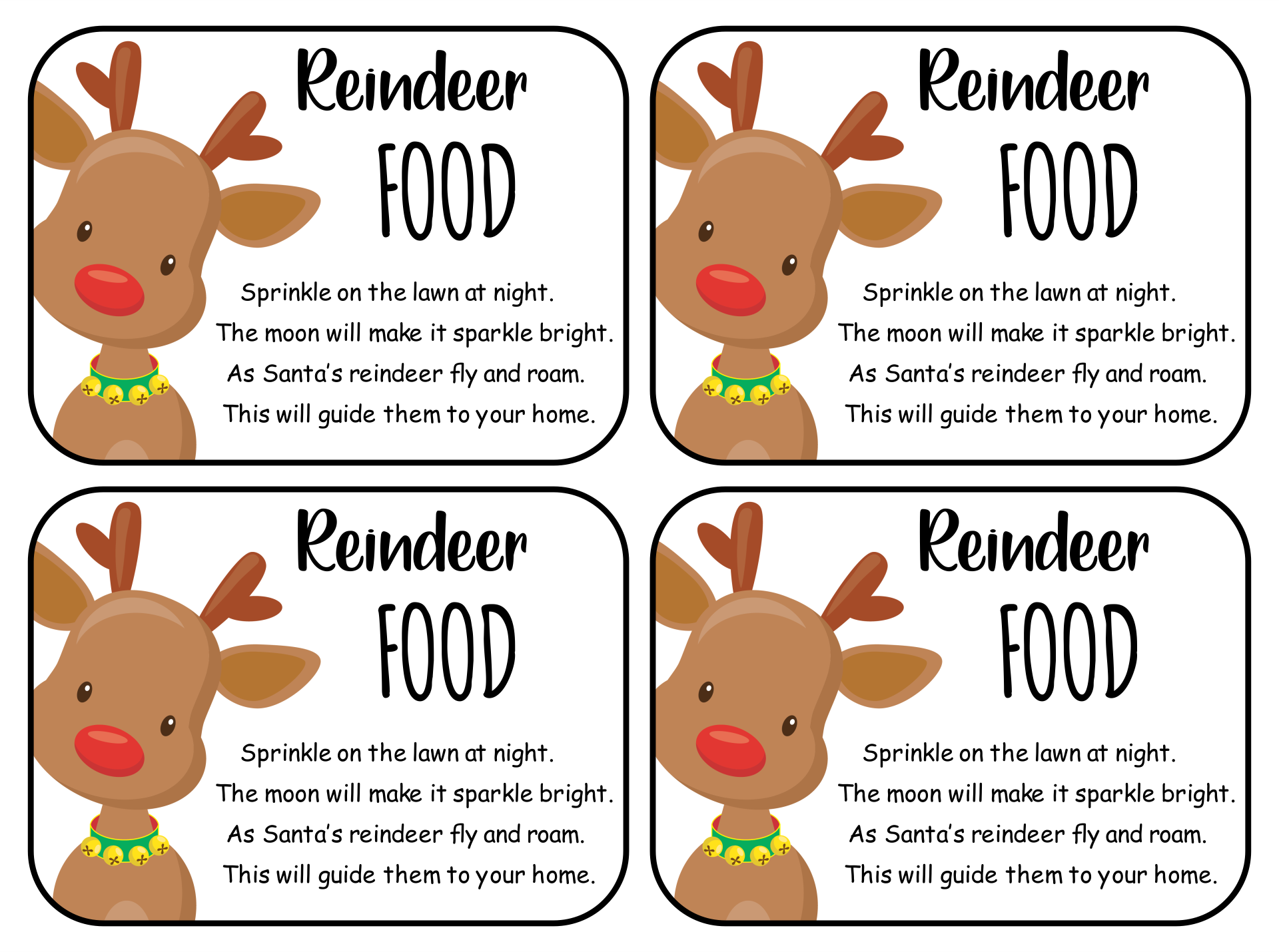 Reindeer Food Labels Printable Free | Www.lx.iriss.uk with regard to Reindeer Food Poem Free Printable