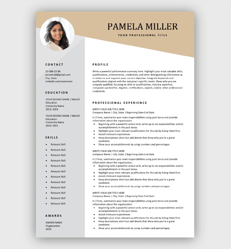 Resume Templates | Free Download | Customize In Microsoft Word within Free Printable Resume Templates Download