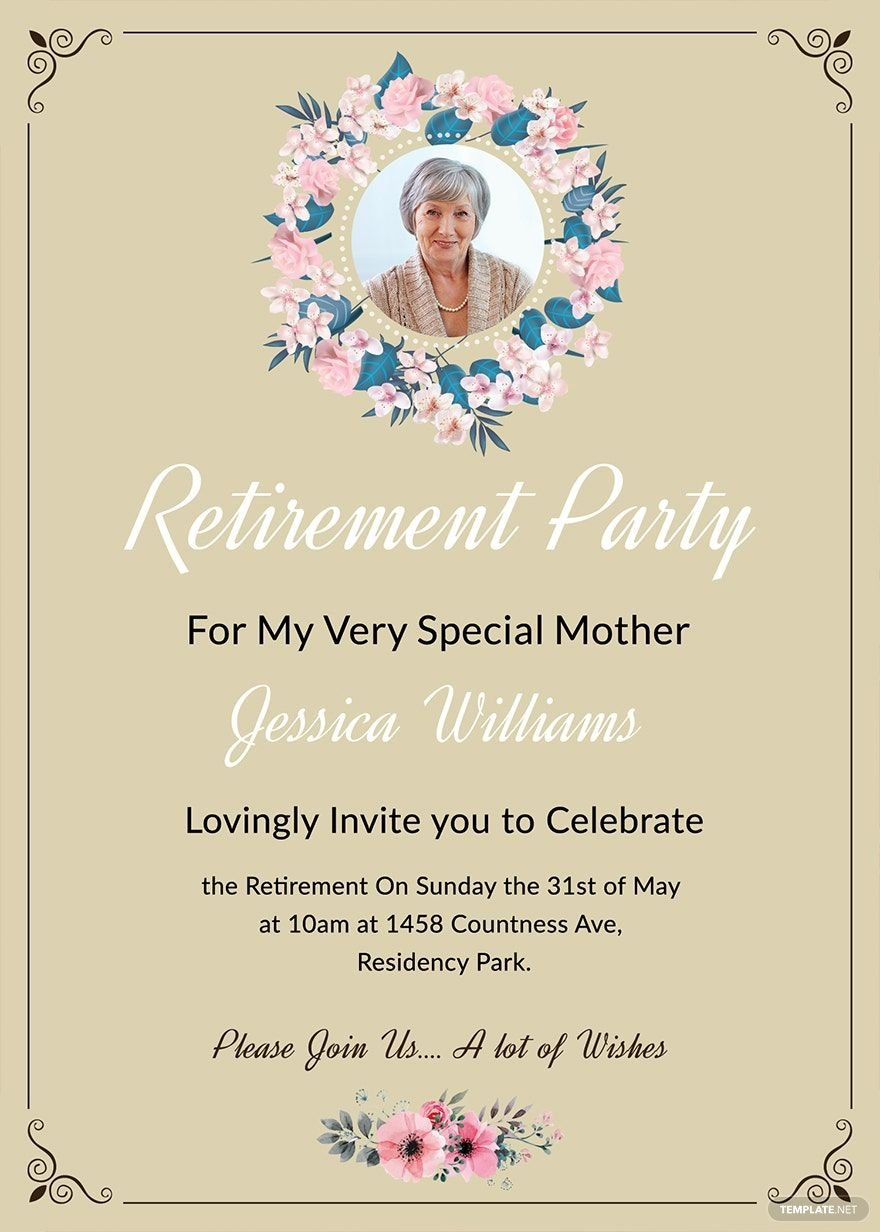 Retirement Party Invitation Template In Word, Psd, Illustrator with regard to Free Printable Retirement Party Invitations