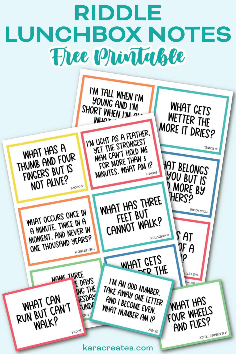 Riddle Lunchbox Notes within Free Printable Riddles